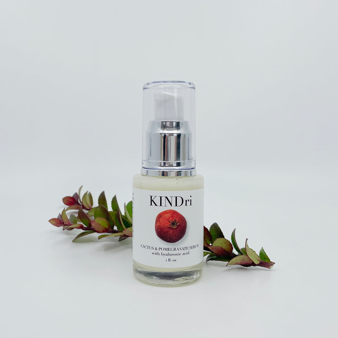 Cactus & Pomegranate Serum with a botanical sprig