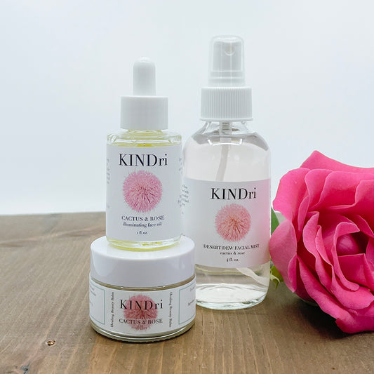 KINDri cactus & rose beauty trio gift set