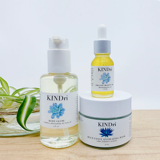 NEW! KINDri GLOW ALL OVER trio gift set
