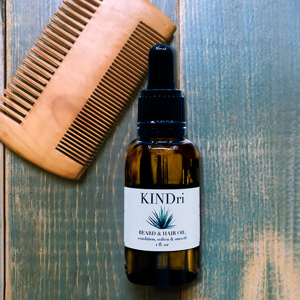 KINDri 4 men organic beard oil & comb gift set