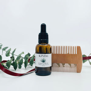 KINDri 4 men organic beard oil & comb gift set